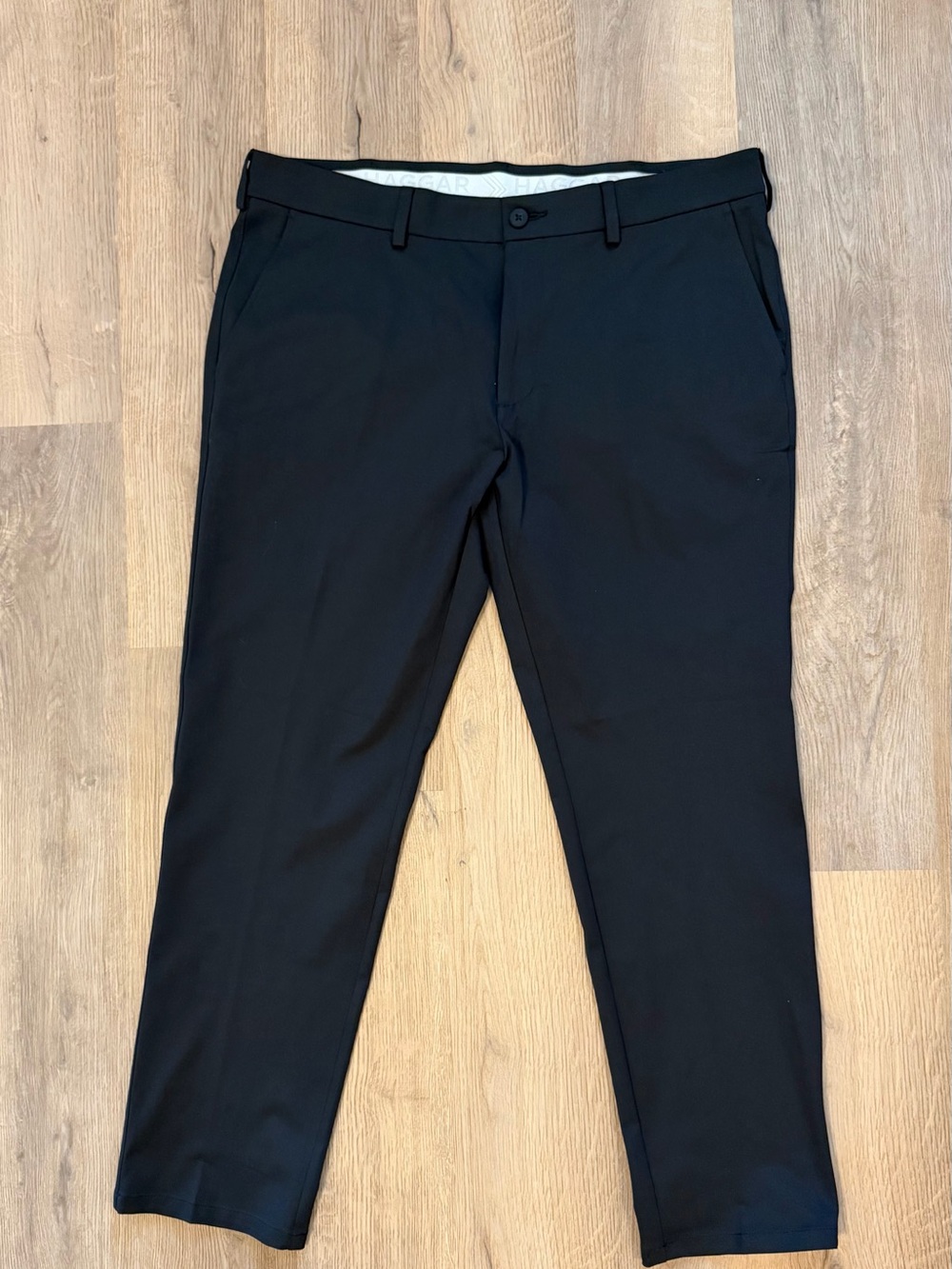 Haggar Sport Travel Performance Pants Men’s 38x30 Black Straight Fit Dress Pants